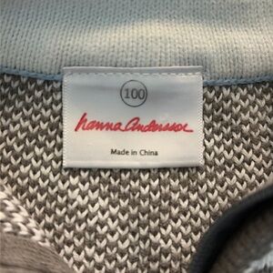 Hanna Andersson Gray and Light Blue/Geay Knit Sweater